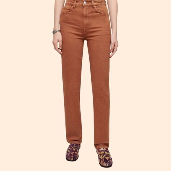 Re/Done Straight Jeans Washed Terracotta - Picture 1 of 7